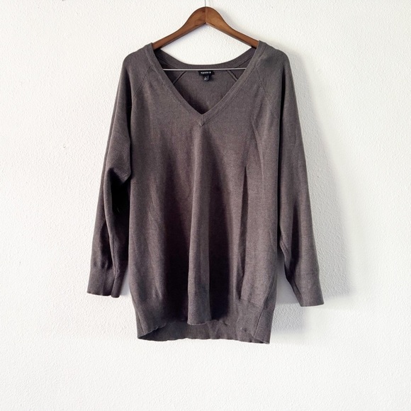 Torrid Everyday Soft Pullover Tunic Crew Sweater Charcoal Size 2 (18/20) V-Neck - Picture 3 of 12